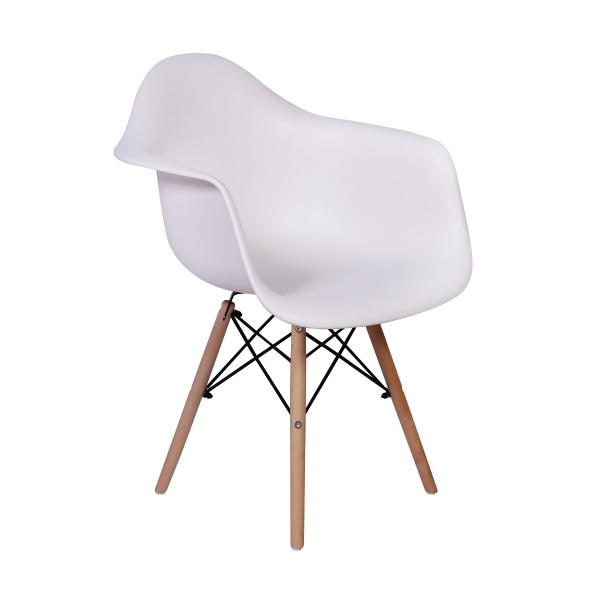 Cadeira Charles Eames Wood Daw com Braços - Design - Branca - Magazine Decor