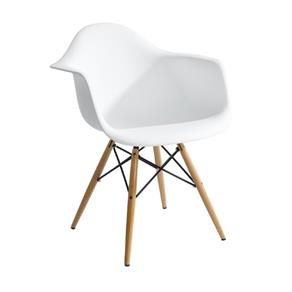 Cadeira Charles Eames Wood - Daw - com Braços - Design - Branca