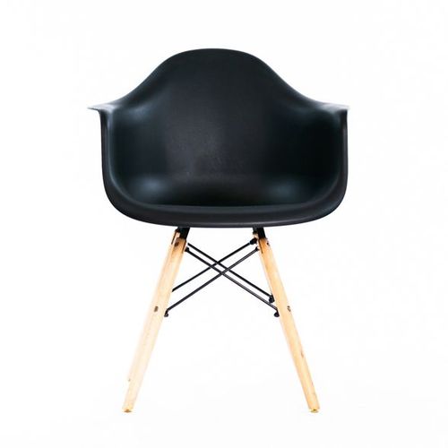 Cadeira Charles Eames Wood Daw/pp - Preta