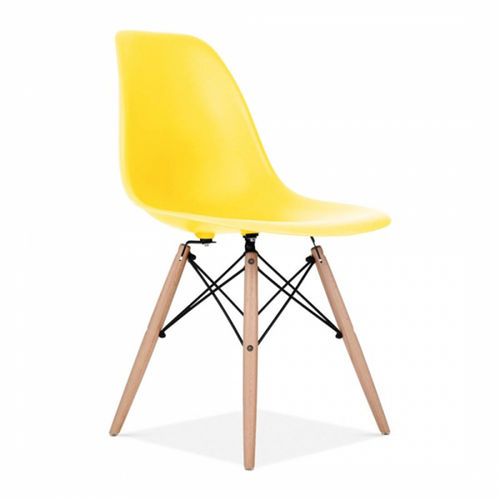 Cadeira Charles Eames Wood Eiffel - Amarela