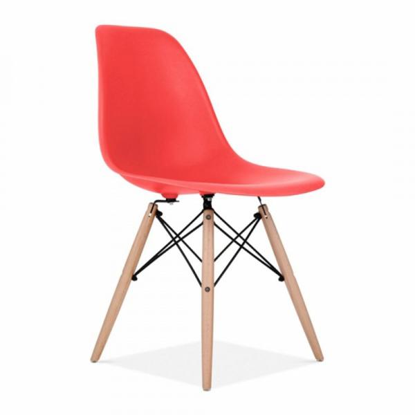 Cadeira Charles Eames Wood Eiffel - Vermelha - Aiup