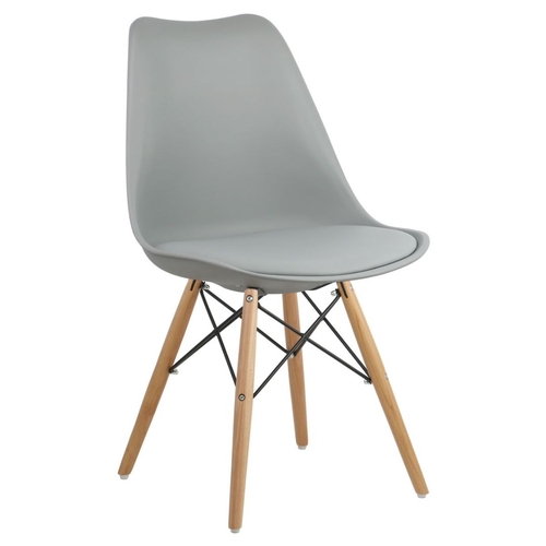 Cadeira Cinza Claro Charles Eames Dsw Soft Wood em PP