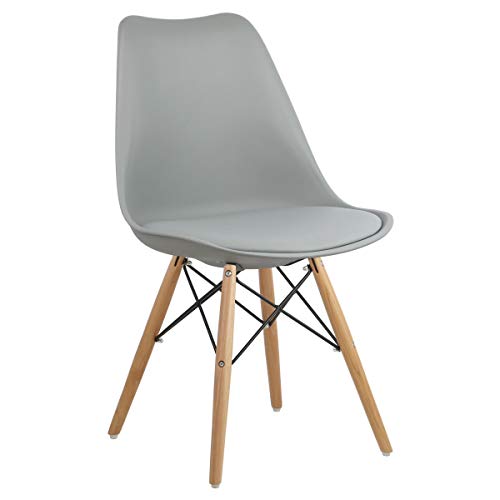 Cadeira Cinza Claro Charles Eames Dsw Soft Wood em PP