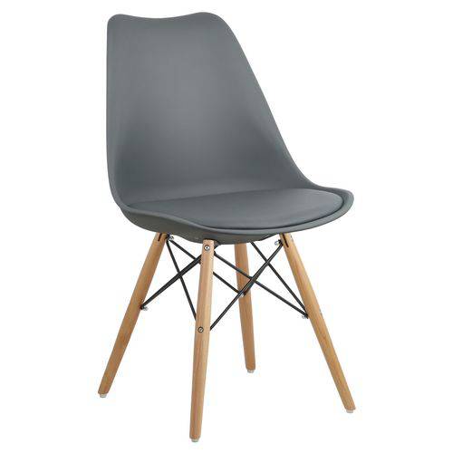 Cadeira Cinza Escuro Charles Eames Dsw Soft Wood em PP