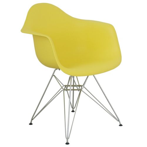 Cadeira com Braço Eames Eiffel Amarela
