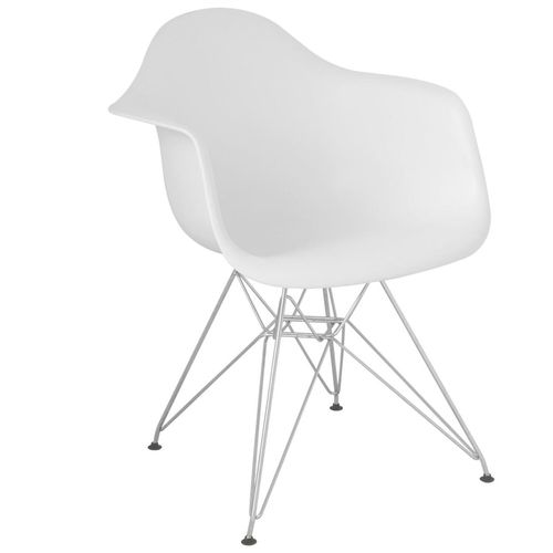 Cadeira com Braço Eames Eiffel Branca