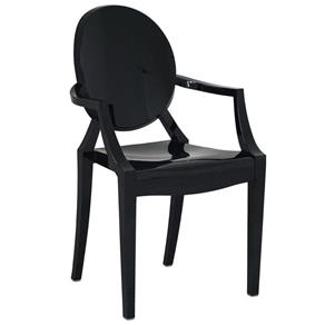 Cadeira com Braço Ghost Preta - Preto