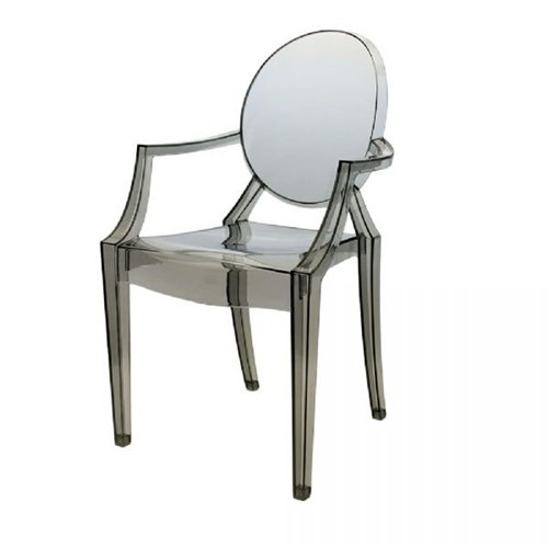 Cadeira com Braço Or Design Sofia Invisible Fumê