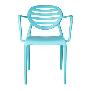 Cadeira com Braço Stripe Polipropileno I`M IN - Azul Bebê