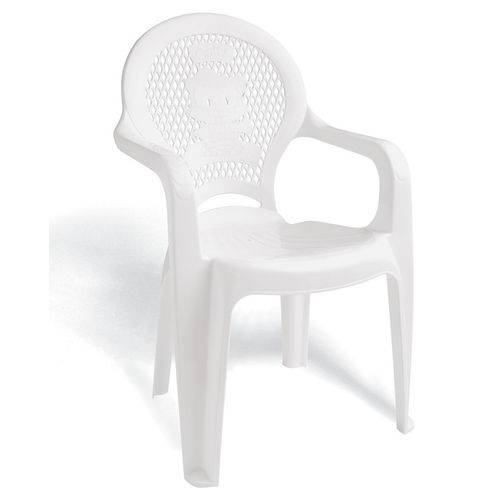 Cadeira com Braços Catty Estampada Branca Tramontina