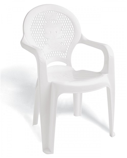 Cadeira com Braços Catty Estampada Branca