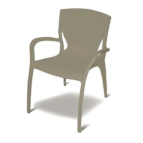 Cadeira com Braços Clarice Verde Tramontina - Bege Médio
