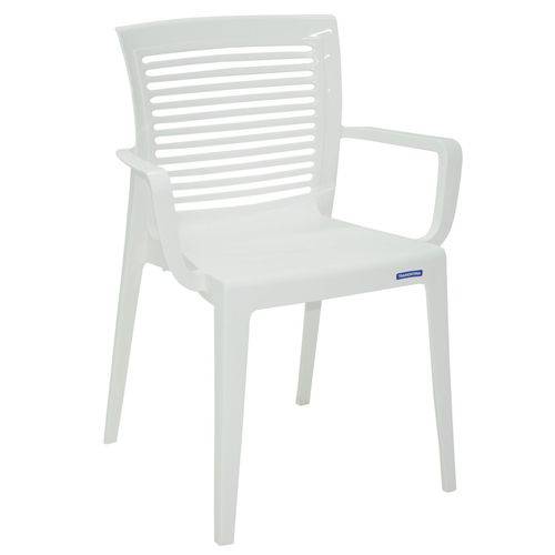 Cadeira com Braços de Encosto Vazado Horizontal Branco Victória Tramontina 92042010