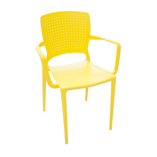 Cadeira com Braços Safira Amarela - Tramontina