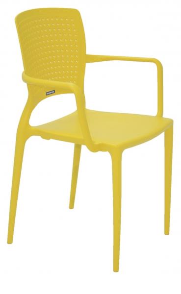 Cadeira com Braços Safira Amarelo - Tramontina