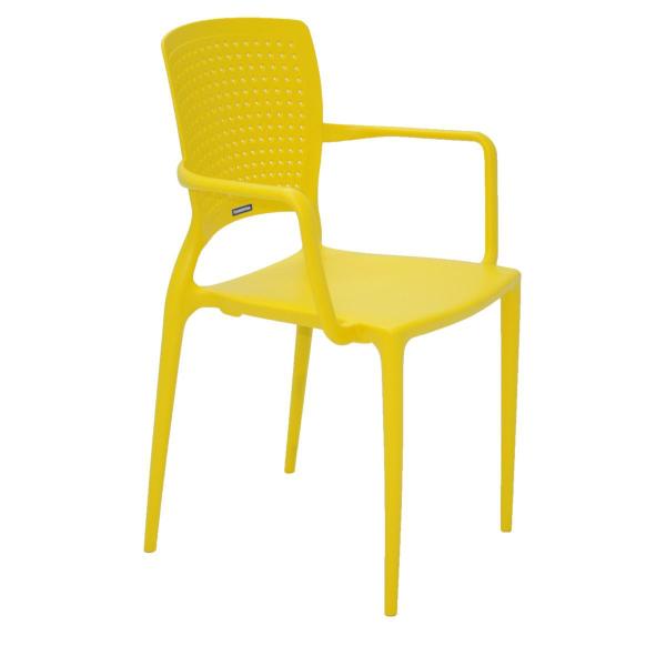 Cadeira com Bracos Safira Amarelo Tramontina