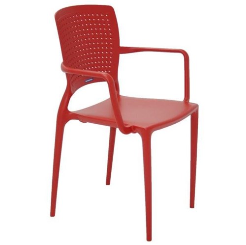 Cadeira com Bracos Safira Vermelho Tramontina