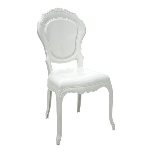 Cadeira com Encosto Fechado Belle Époque Branca