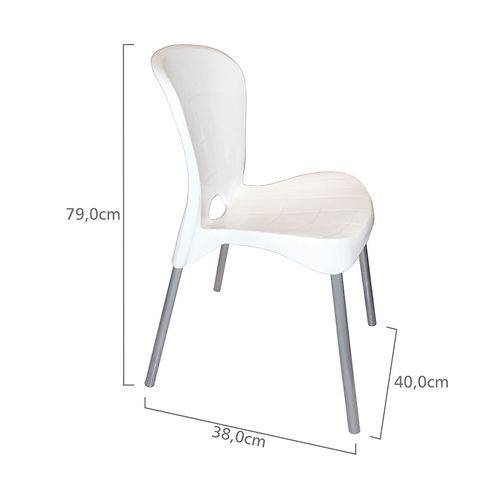 Cadeira com Pé de Aço Montes Claros - Branca - 01010502003 - Antares Plásticos