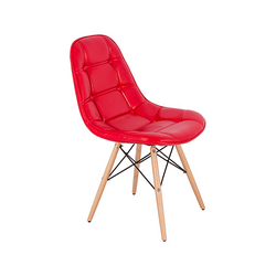 Cadeira com Pés Palito Vermelha Brilho
