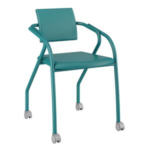 Cadeira com Rodízios 1713 - Carraro Napa - Azul Turquesa