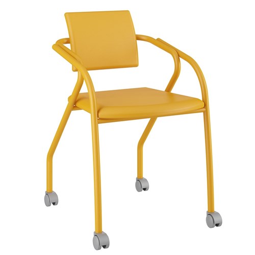 Cadeira com Rodízios 1713 Color Uv Amarelo Ouro Carraro