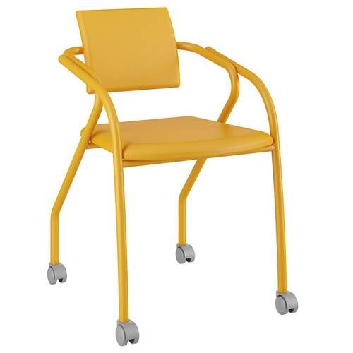 Cadeira com Rodízios 1713 Color Uv Amarelo Ouro Carraro