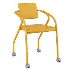 Cadeira com Rodízios 1713 Color UV Carraro - 2170 - Amarelo Ouro