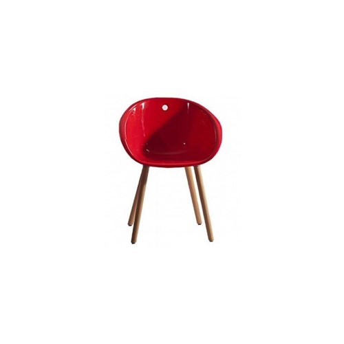 Cadeira Concha de Polipropíleno Vermelha