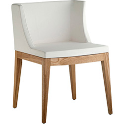 Cadeira Cristie Madeira Natural Branco - Rivatti