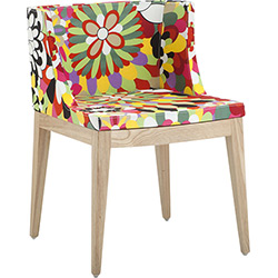 Cadeira Cristie Madeira Natural Floral Margarida - Rivatti