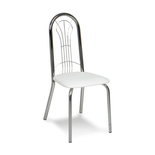 Cadeira Cromada 0182 Branca Carraro