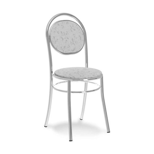 Cadeira Cromada 0190 Fantasia Branca Carraro