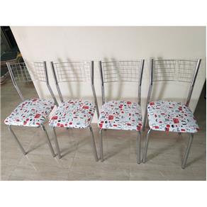 Cadeira Cromada Kit com 4 Unidades - Branco