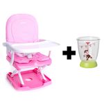 Cadeira de Alimentação Portátil Pop Rosa - Cosco + Copo Aprendizado Bébé Confort Le Cirque Au Villag