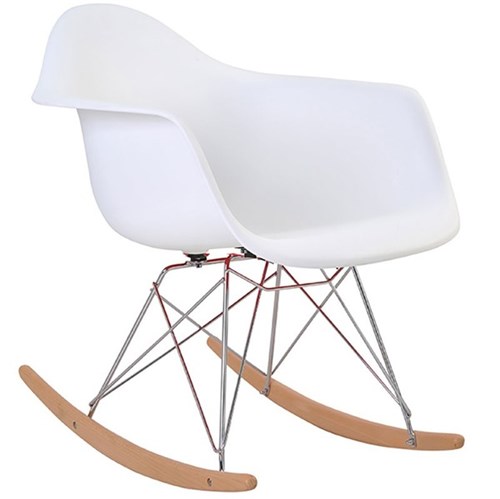 Cadeira de Balanço com Braço Pp Eiffel Rivatti Branco