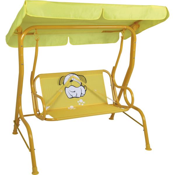 Cadeira de Balanço Infantil 2 Lugares Amarela Bulldog Mor
