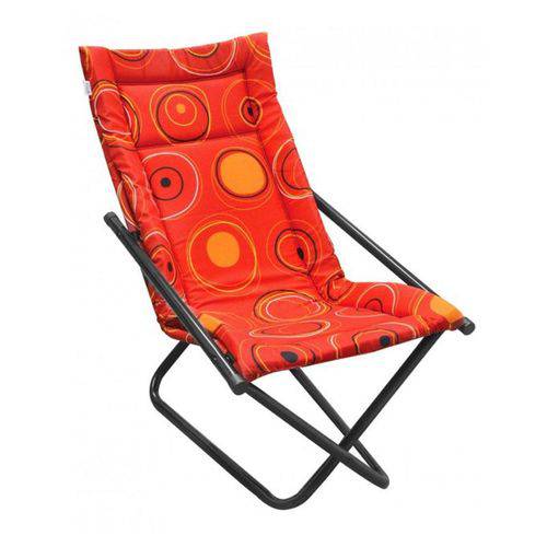 Cadeira de Descanso Dobrável Mônaco Metalmix Vermelha