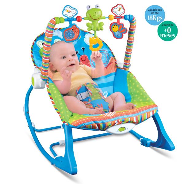 Cadeira de Descanso Musical FunTime Maxi Baby Até 18kgs Azul
