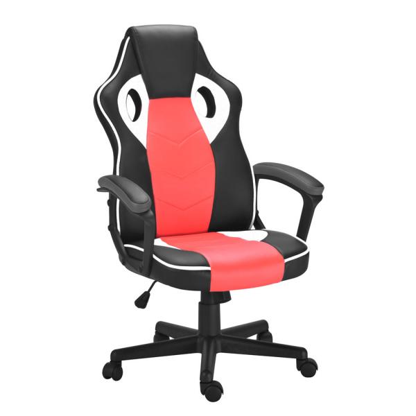 Cadeira de Escritório Diretor Giratória Gamer Scifi Preta, Vermelha e Branca - Mobly