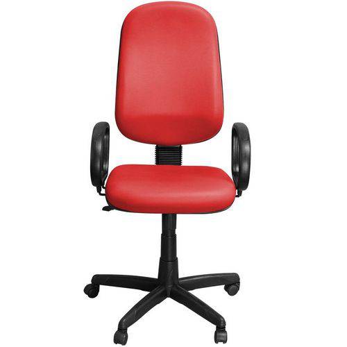 Cadeira de Escritório Presidente Giratória Vermelha com Braços - Pethiflex