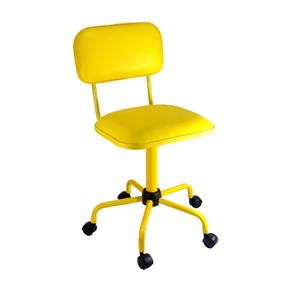 Cadeira de Escritório Secretária Absolut Color Pistão Fixo Corano Amarelo