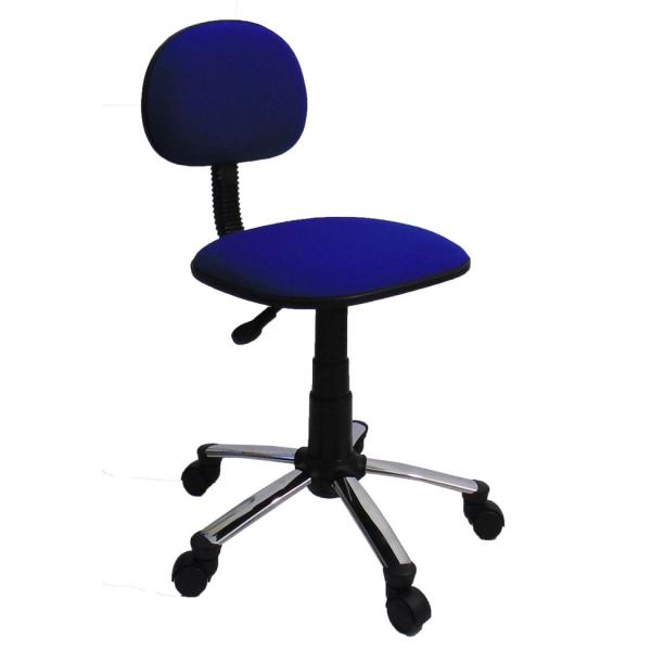 Cadeira de Escritório Secretária Giratória Direction Cromada e Azul - Absolut