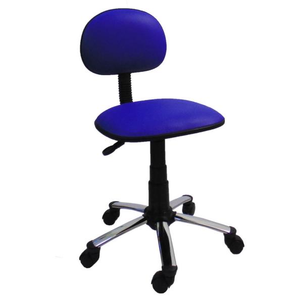 Cadeira de Escritório Secretária Giratória Direction I Cromada e Azul - Absolut