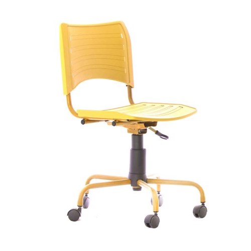 Cadeira de Escritório Secretária Giratória Evidence Color Amarelo - Mobly