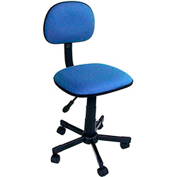 Cadeira de Escritório Secretária Laminada Giratória, com Rodízios e Regulagem de Altura a Gás - Tecido Azul - Assentex