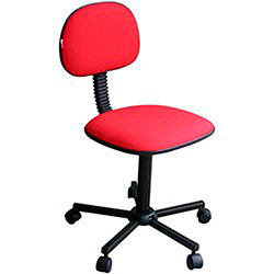 Cadeira de Escritório Secretária Laminada Giratória e com Rodízios - Tecido Vermelho - Assentex