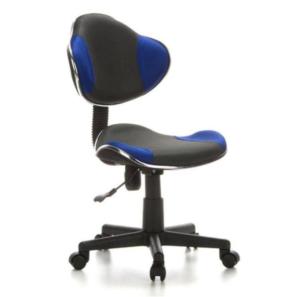 Cadeira de Escritório Secretaria Pelegrin PEL-S653 Preto / Azul