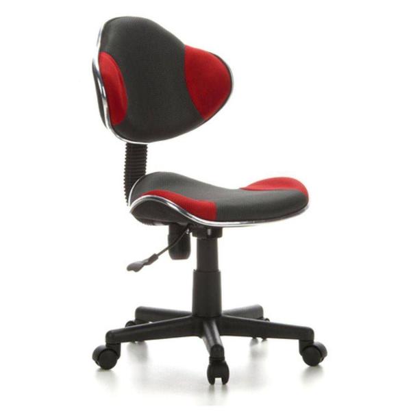 Cadeira de Escritório Secretaria Pelegrin PEL-S653 Preto / Vermelho