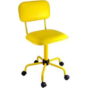 Cadeira de Escritório Secretária S/ Regulagem de Altura - Amarelo Claro